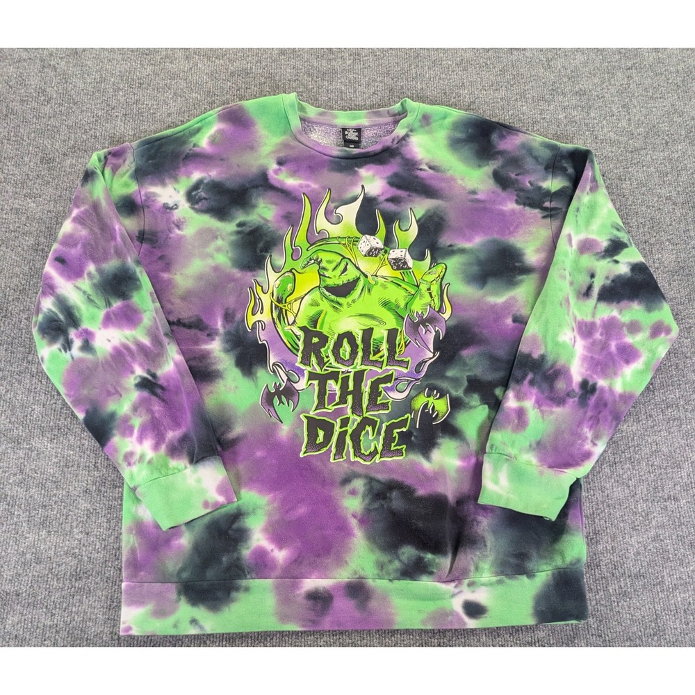 Disney Nightmare Before Christmas Oogie Boogie Tie Dye Sweatshirt Roll The Dice